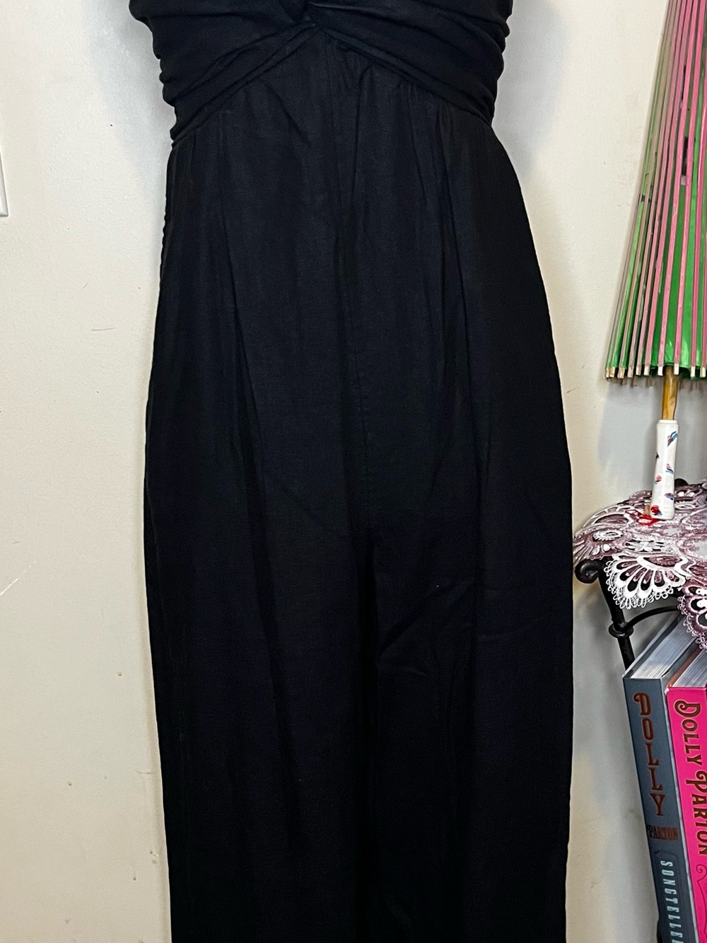 Old Navy Black Strapless Wide-Leg Jumpsuit